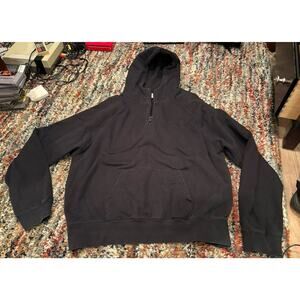 Fear of God Essentials Hoodie Mens XL Gray 1/4 Zip Oversized Long Sleeve